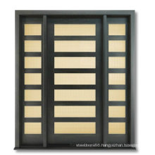 Contemporary Style Exterior Solid Wooden Door with Glass